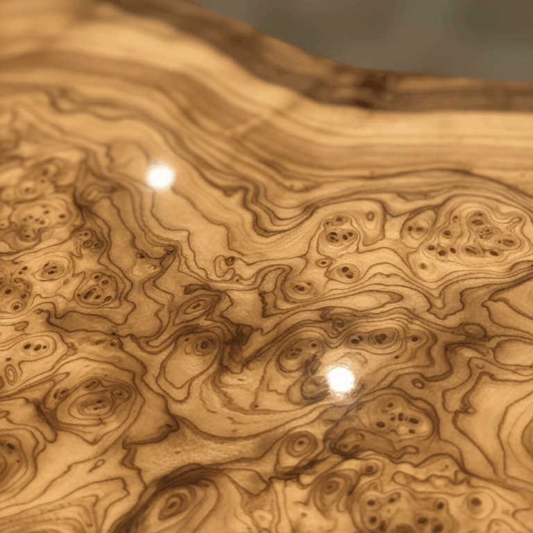 Beautiful figured wood burl with intricate natural grain patterns