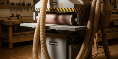 large industrial drum sander machine in a well organized woo 20260331 084706